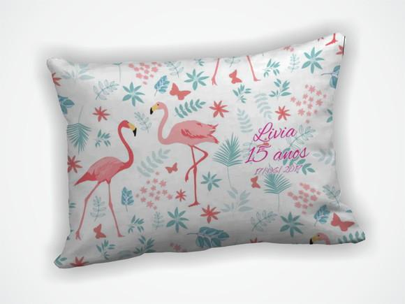 Almofada 18x28cm Personalizada Flamingo