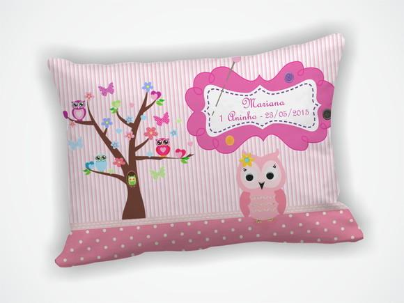 Almofada 18x28cm Personalizada Coruja