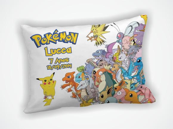 Lembrança Almofada 18x28cm Personalizada Pokemon