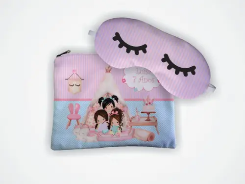 Kit Personalizado Necessaire + Mascara Festa do Pijama