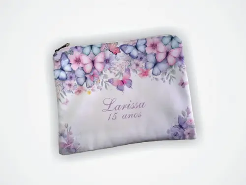 Necessaire Personalizada 15 Anos Borboletas