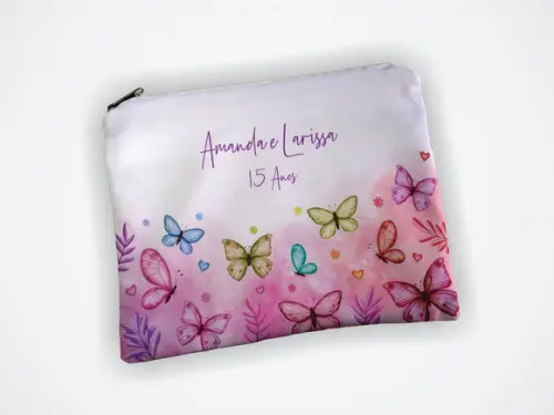Necessaire Personalizada 19x13cm Borboletas