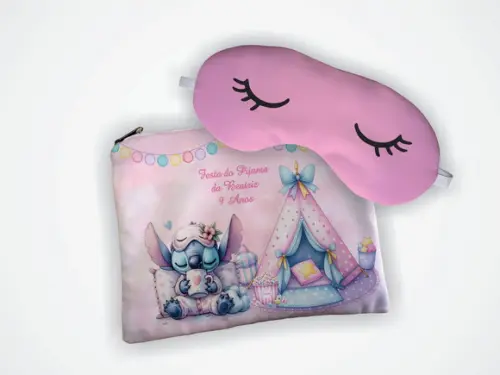 Lembrança Kit Necessaire+ Mascara Festa Pijama Stitch Angel