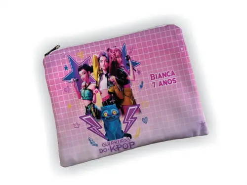 Lembrancinha Necessaire 19x13cm Festa Guerreiras K-pop