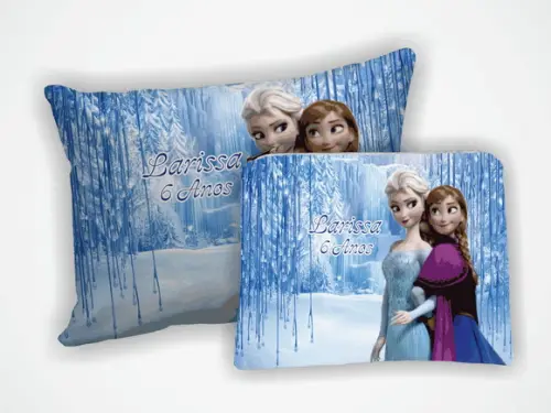 Kit Mini Almofada 18x28cm + Necessaire Frozen