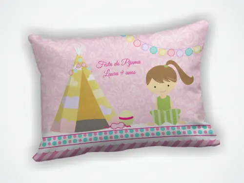 Lembrancinha Almofada 18x28cm Personalizada Noite do Pijama