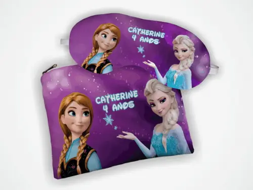 Lembrancinha Kit Necessaire + Máscara de Dormir Frozen