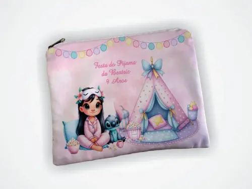 Lembrancinha Necessaire 19x13cm Festa Pijama Lilo e Stitch
