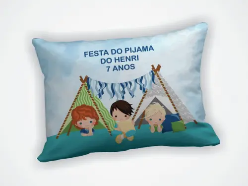Almofada 18x28cm Personalizada Festa Pijama Meninos