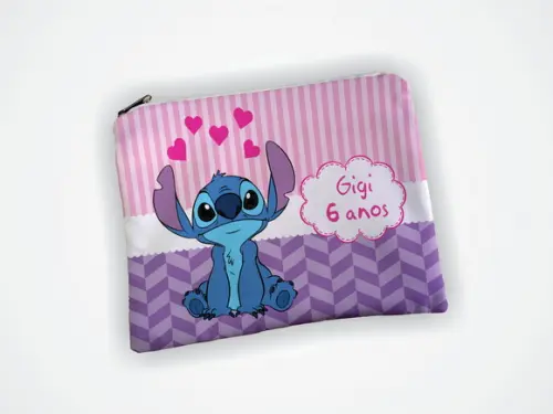 Lembrancinha Necessaire 19x13cm Personalizada Stitch