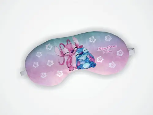 Lembrancinha Mascara de Dormir Personalizada Stitch e Angel