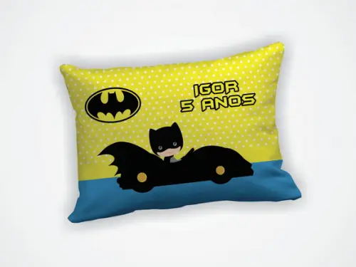 Lembrança Mini Almofada 18x28cm Personalizada Batman