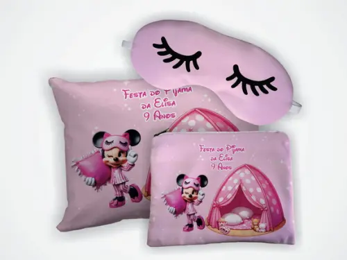 Kit Lembrança Aniversário Minnie Festa Noite do Pijama
