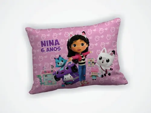 Lembrança Almofada 18x28cm Personalizada Casa Magica Gabby