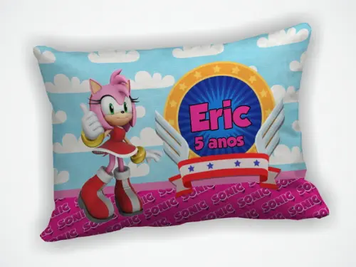 Almofada 18x28cm Personalizada Sonic Amy Rose