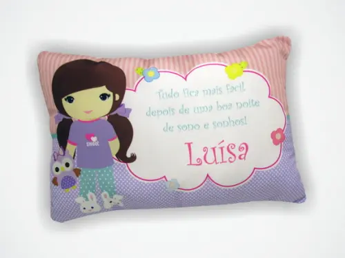 Lembrancinha Almofada 18x28cm Personalizada Noite do Pijama