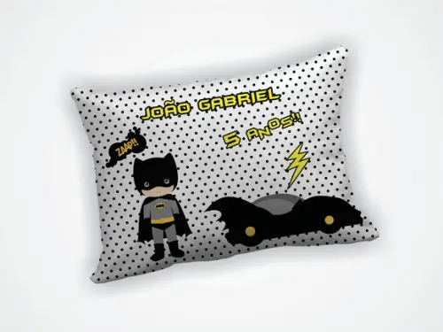 Lembrança Mini Almofada 18x28cm Personalizada Batman