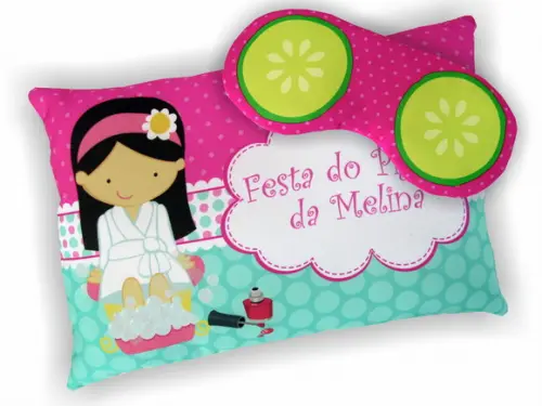 Kit Lembrancinha Mini Almofada 18x28cm+mascara de Dormir Spa