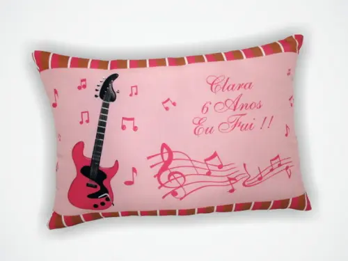 Almofada 18x28cm Personalizada Musical Rosa