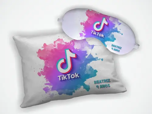 Kit Almofada 18x28cm + Mascara de Dormir Tiktok