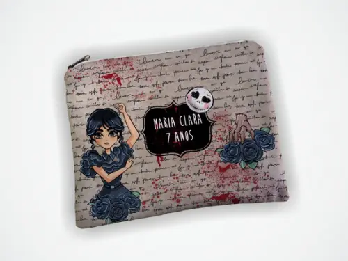 Nécessaire 19x13cm Personalizada Wandinha