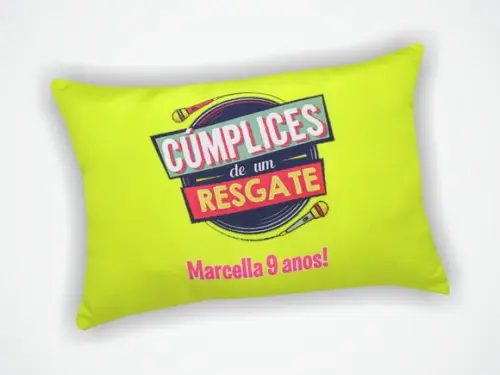 Almofada 18x28cm Personalizada Cumplice de Um Resgate