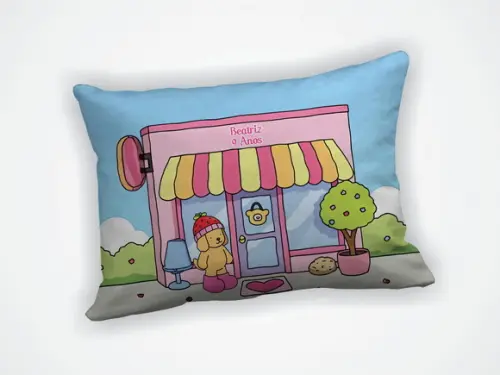 Lembrancinha Mini Almofada 18x28cm Personalizad Bobbie Goods