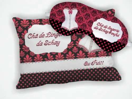 Kit Almofada 18x28cm + Mascara de Dormir Chá de Lingerie