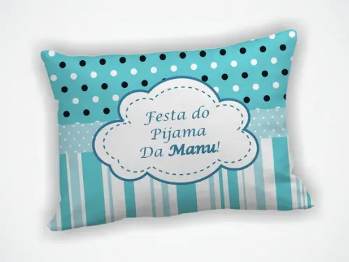 Almofada 18x28cm Personalizada Infantil Azul