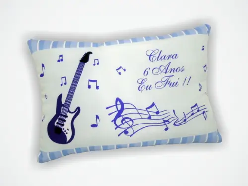 Almofada 18x28cm Personalizada Musical Azul