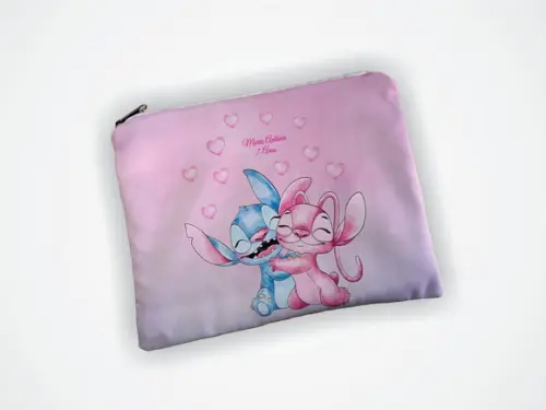 Necessaire 19x13cm Personalizada Stitch e Angel