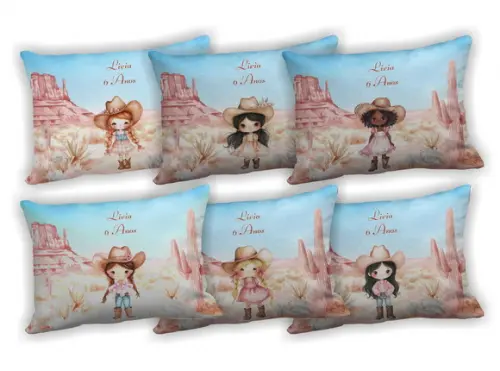 Almofada 18x28cm Personalizada Cowgirl Vaqueira Boiadeira