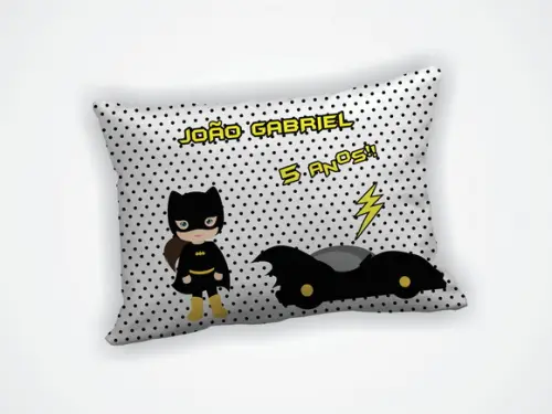 Lembrança Mini Almofada 18x28cm Personalizada Batman