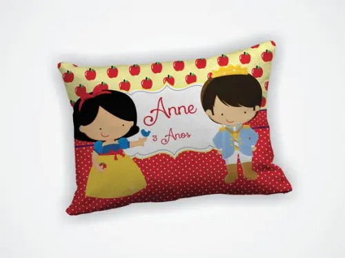 Lembrança Almofada 18x28cm Personalizada Branca de Neve