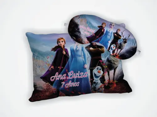 Kit Mini Almofada 18x28cm + Mascara de Dormir Frozen