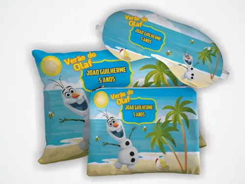 Kit Mini Almofada 18x28 + Mascara + Necessaire Frozen