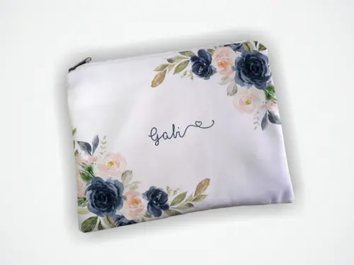 Necessaire 19x13cm Madrinha Floral Azul