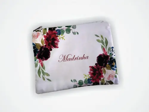 Necessaire 19x13cm Madrinha Marsala e Azul