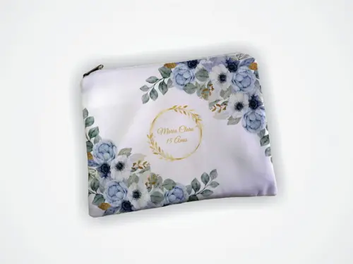 Necessaire 19x13cm Madrinha Floral Azul