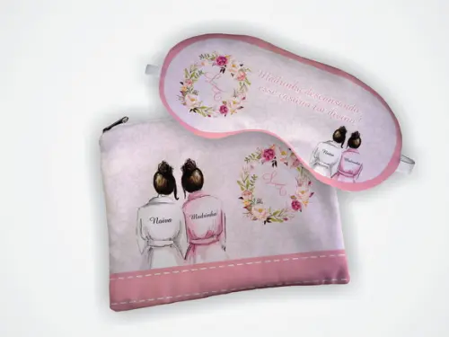 Kit Necessaire + Mascara Madrinha Rosa