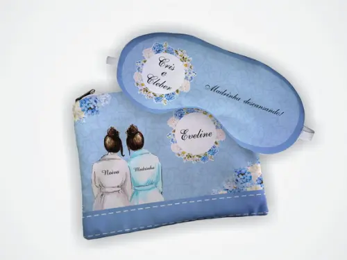 Kit Necessaire + Mascara Madrinha Azul
