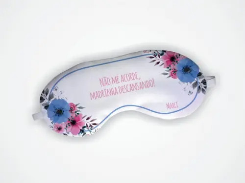 Máscara de Dormir Madrinha Casamento Azul Serenity e Rosa