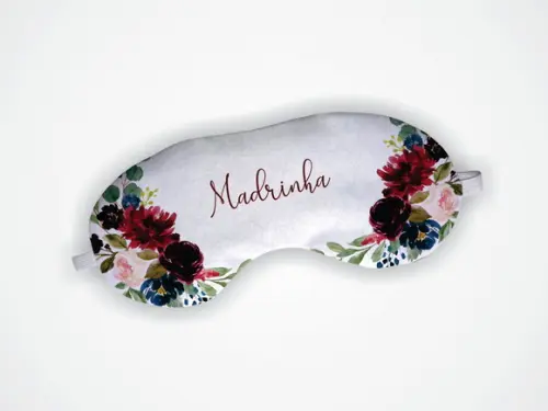Máscara de Dormir Madrinha Casamento Marsala e Azul