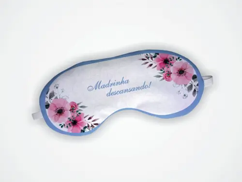 Máscara de Dormir Madrinha Casamento Rosa e Azul