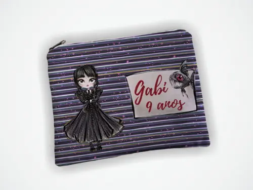 Nécessaire 19x13cm Personalizada Wandinha