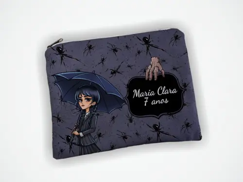 Nécessaire 19x13cm Personalizada Wandinha
