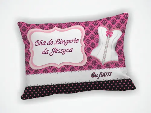 Almofada 18x28cm Personalizada Chá de Lingerie