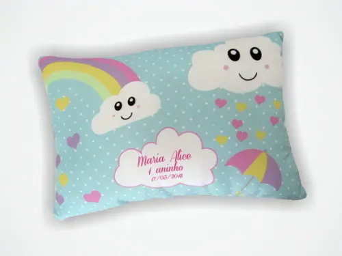 Almofada 18x28cmpersonalizada Chuva de Amor Azul