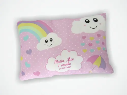 Almofada 18x28cm Personalizada Chuva de Amor Rosa