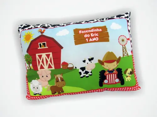 Almofada 18x28cm Personalizada Fazendinha